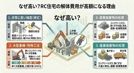 コンクリート強度と解体費用の関係図解